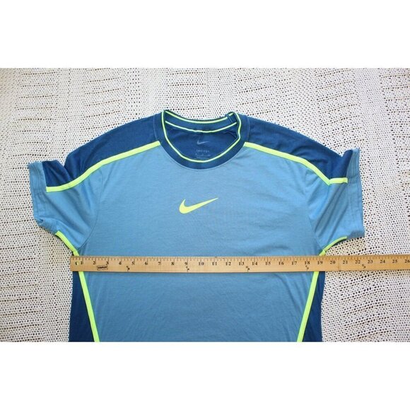 Nike Dri fit Training T Shirt Size Small Blue & Green Short Sleeve Sport clash - Picture 4 of 12